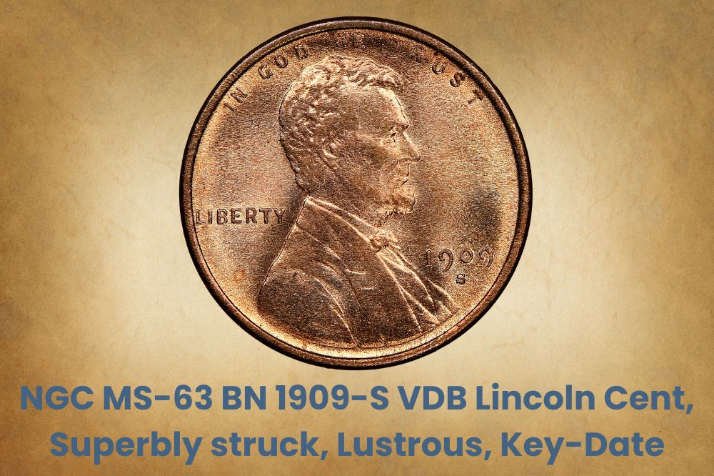 NGC MS-63 BN 1909-S VDB Lincoln Cent, Superbly struck, Lustrous, Key-Date