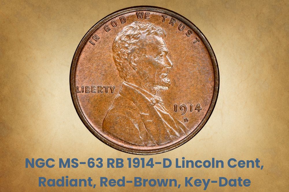 NGC MS-63 RB 1914-D Lincoln Cent, Radiant, Red-Brown, Key-Date