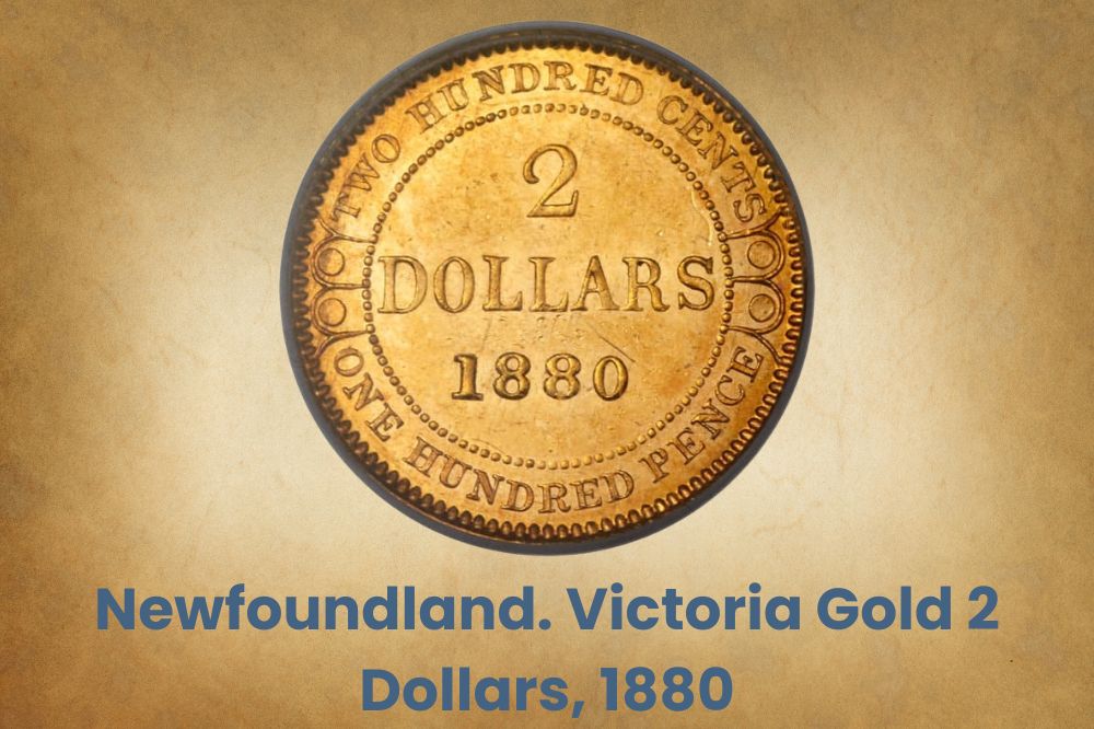 Newfoundland. Victoria Gold 2 Dollars, 1880