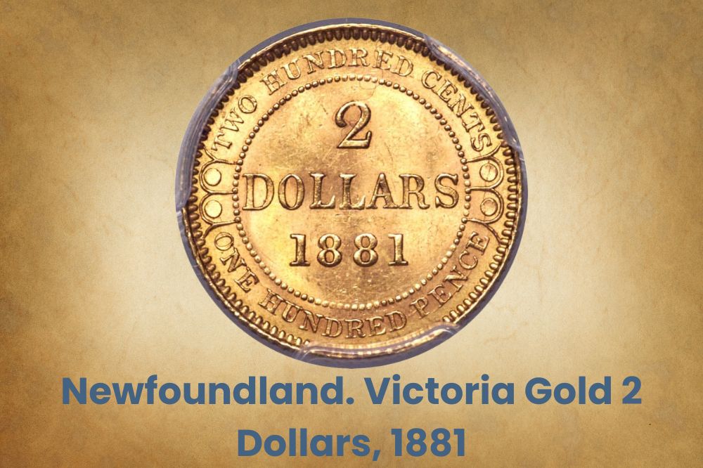 Newfoundland. Victoria Gold 2 Dollars, 1881
