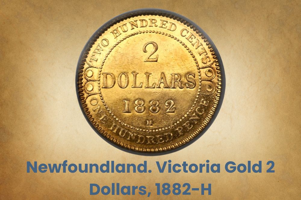 Newfoundland. Victoria Gold 2 Dollars, 1882-H