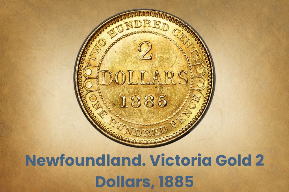 Newfoundland. Victoria Gold 2 Dollars, 1885
