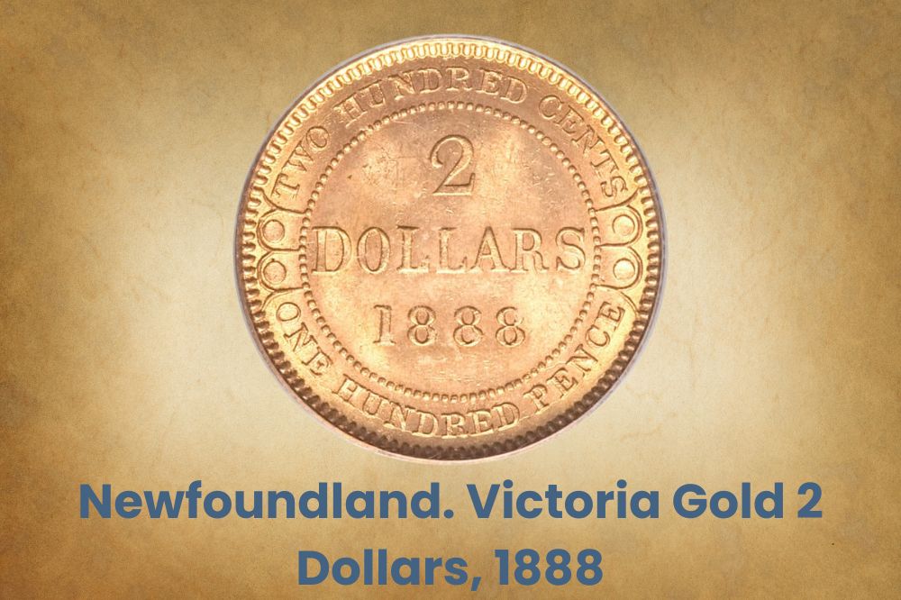 Newfoundland. Victoria Gold 2 Dollars, 1888