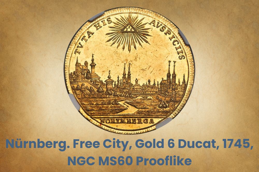 Nürnberg. Free City, Gold 6 Ducat, 1745, NGC MS60 Prooflike