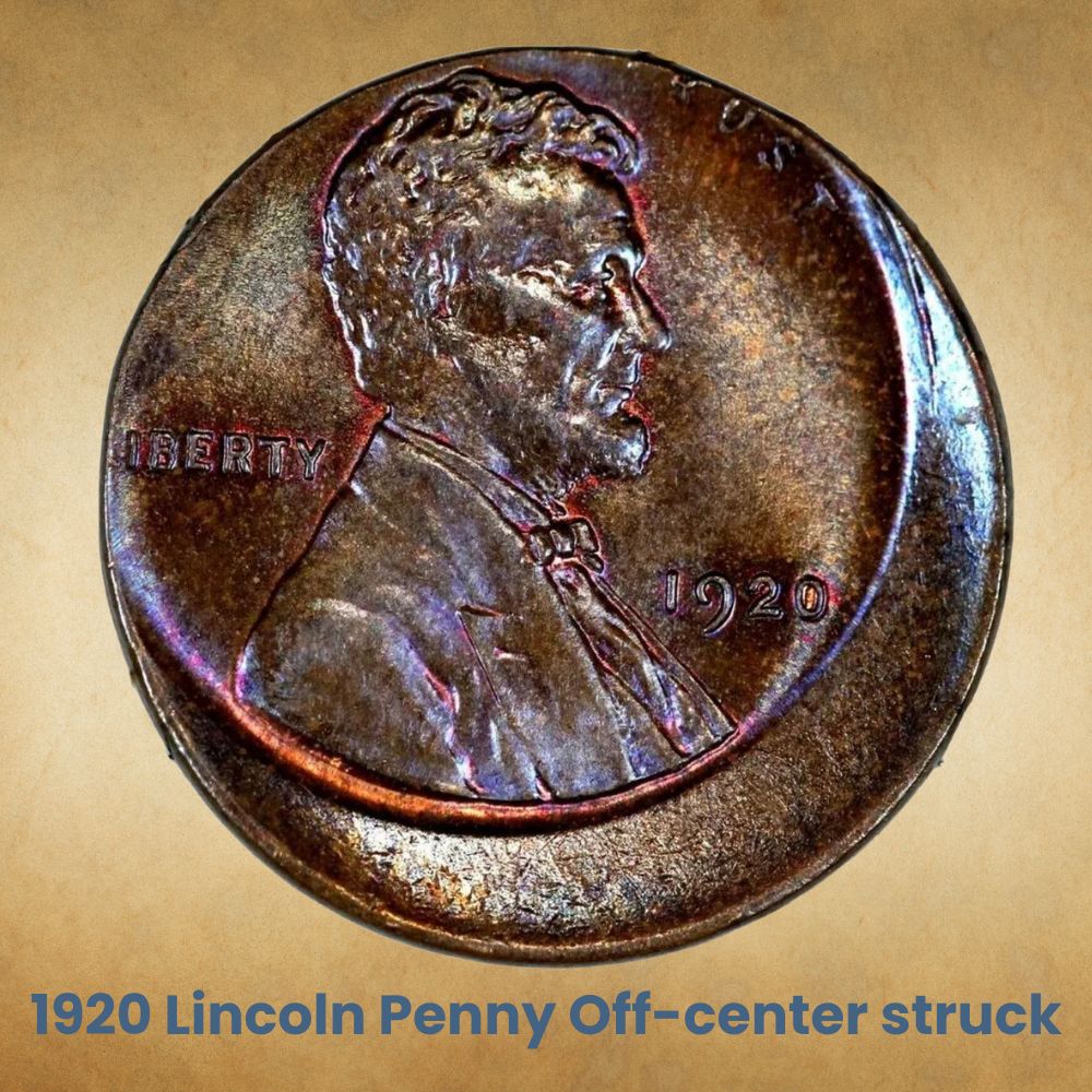 Off-center struck penny