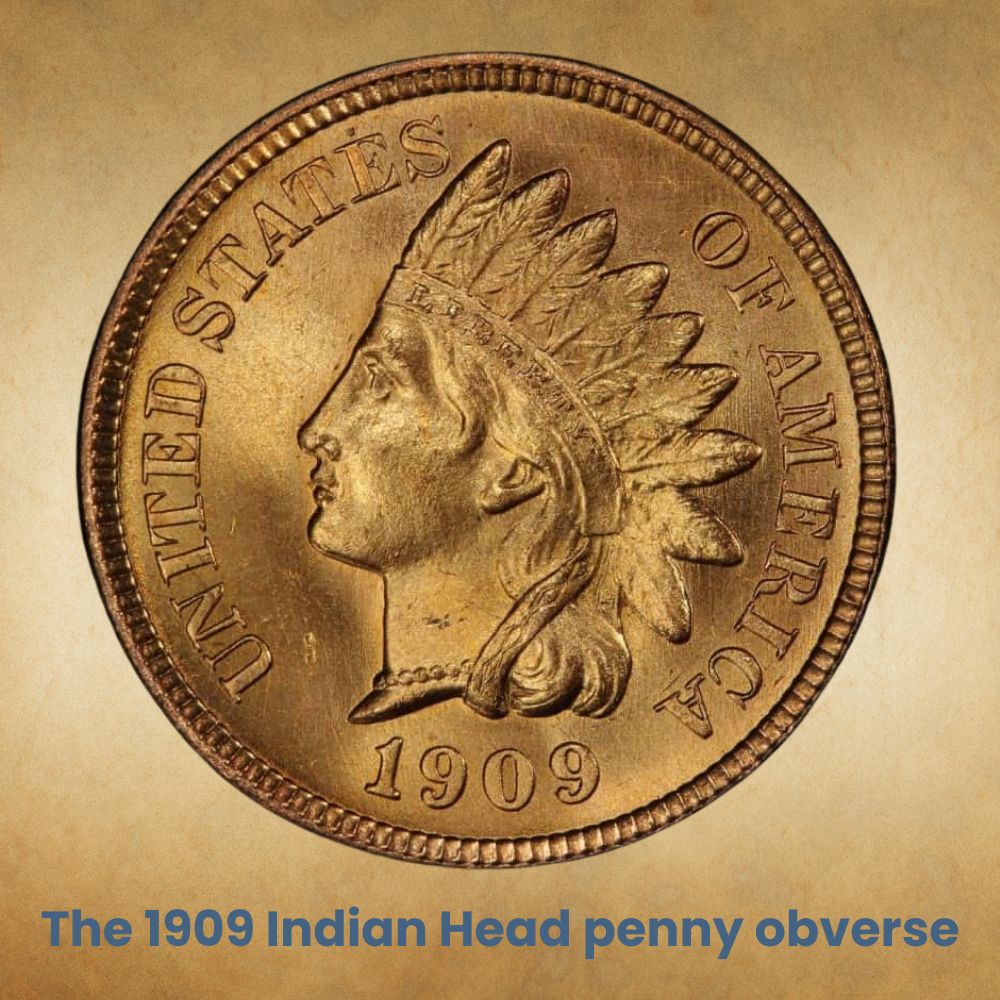 The 1909 Indian Head penny obverse