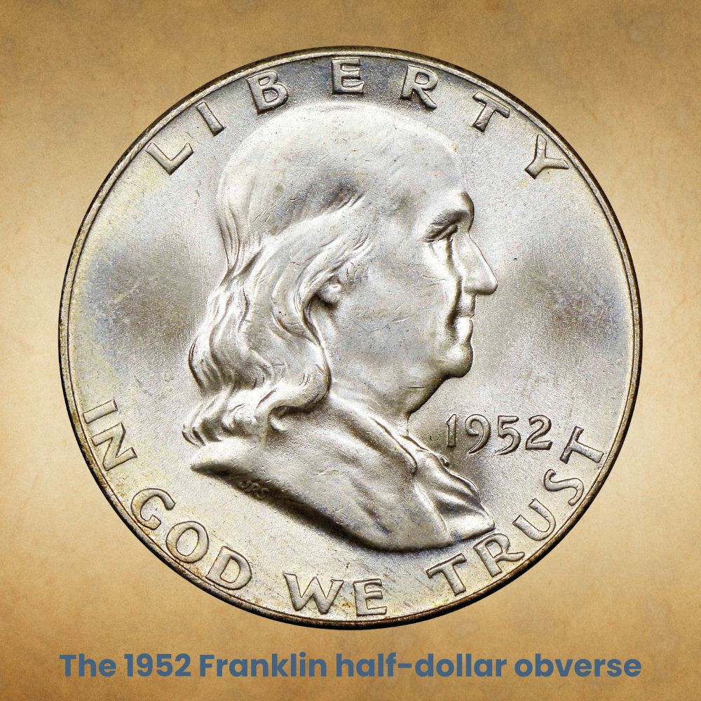 The 1952 Franklin half-dollar obverse