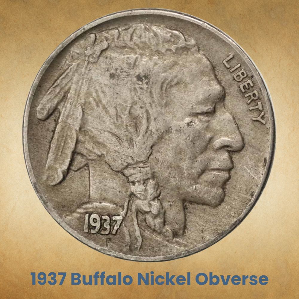 The Obverse of the 1937 Buffalo Nickel