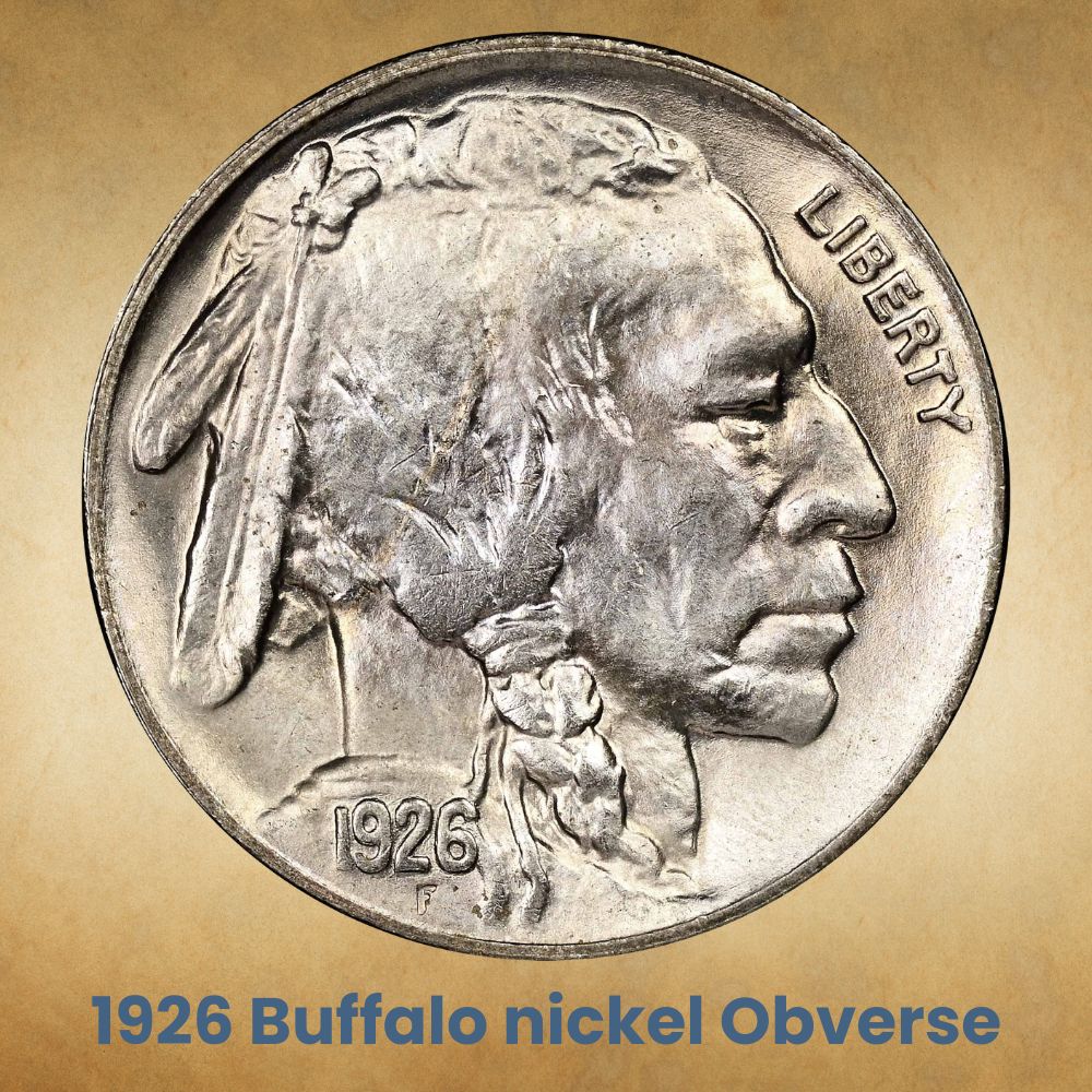 The obverse of the 1926 Buffalo nickel