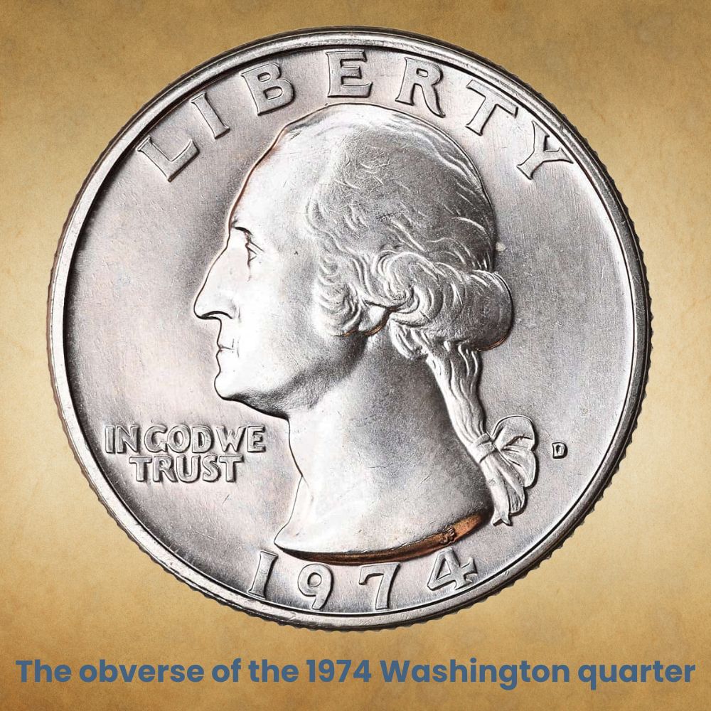 The obverse of the 1974 Washington quarter