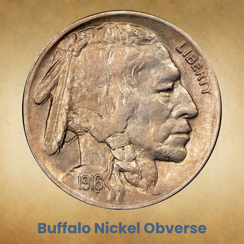 The obverse of the Buffalo nickel