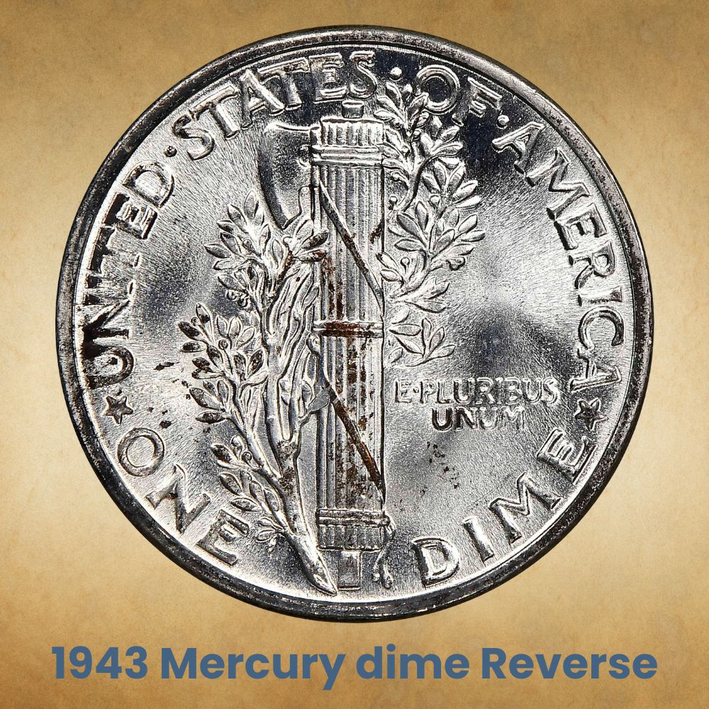 The reverse of the 1943 Mercury dime