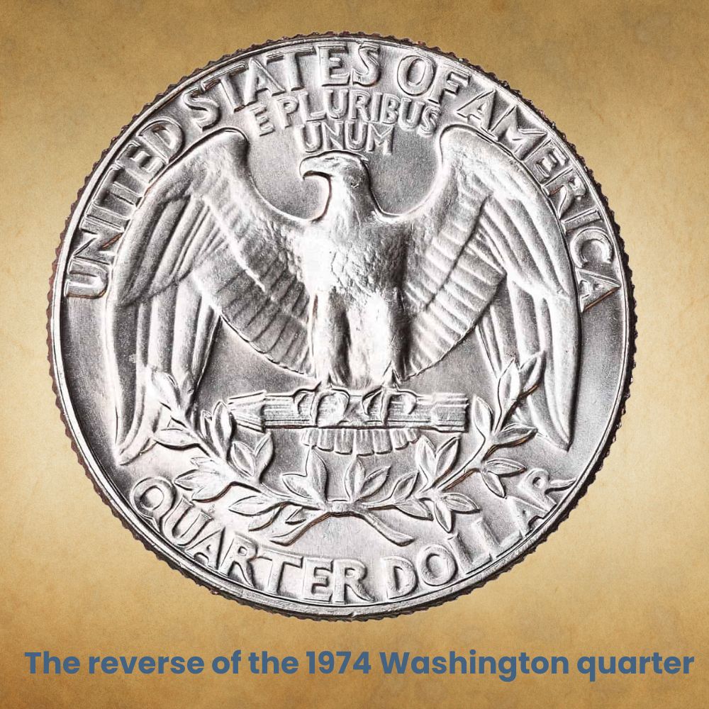 The reverse of the 1974 Washington quarter