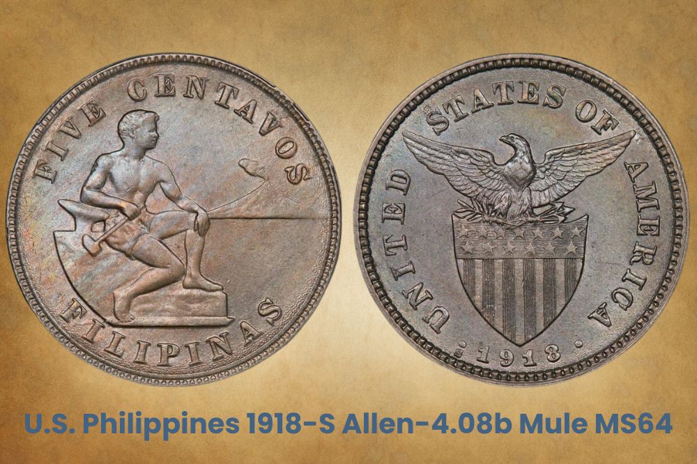 U.S. Philippines 1918-S Allen-4.08b Mule MS64