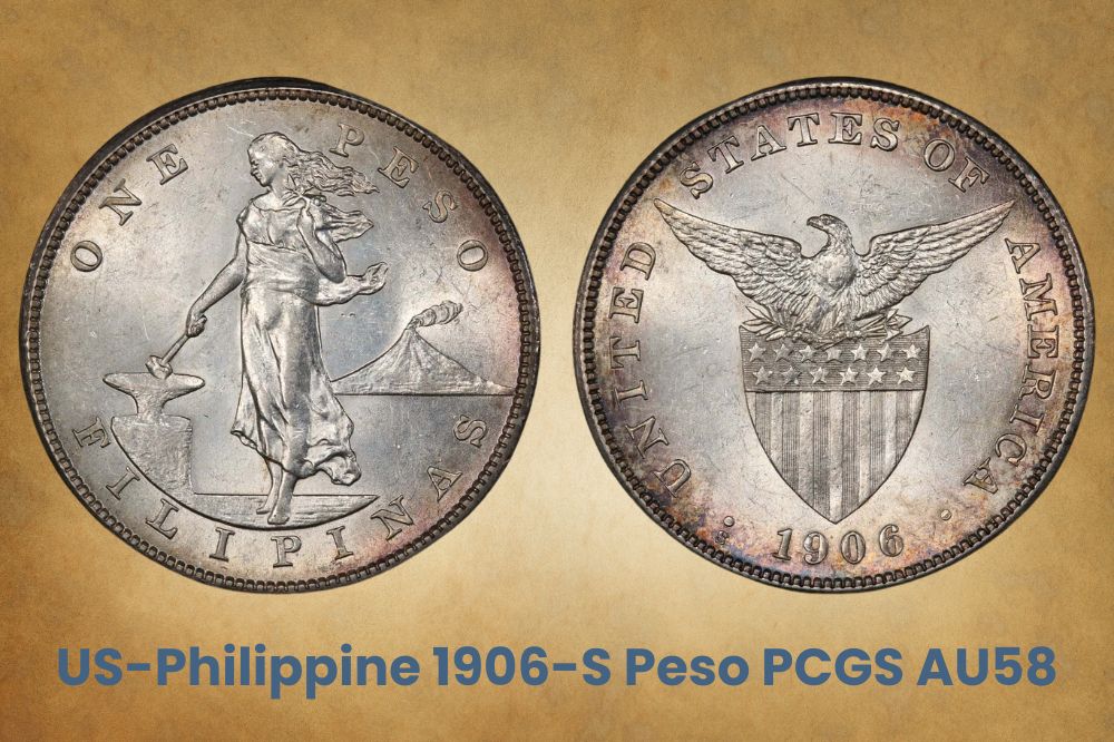 US-Philippine 1906-S Peso PCGS AU58