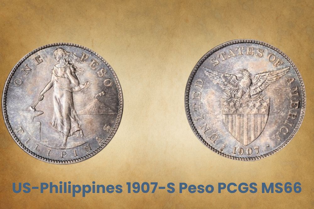US-Philippines 1907-S Peso PCGS MS66