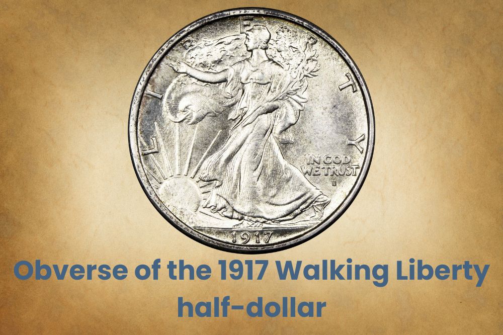 obverse of the 1917 Walking Liberty half-dollar