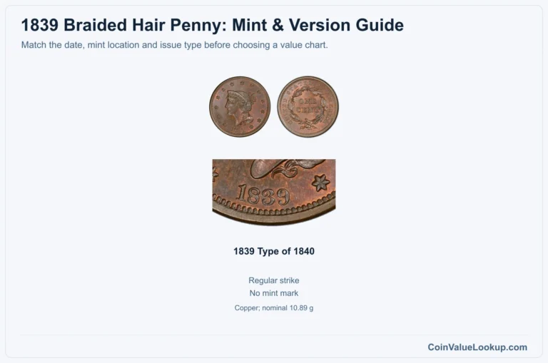 1839 Braided Hair Cent Coin Value: How Much Is It Worth?