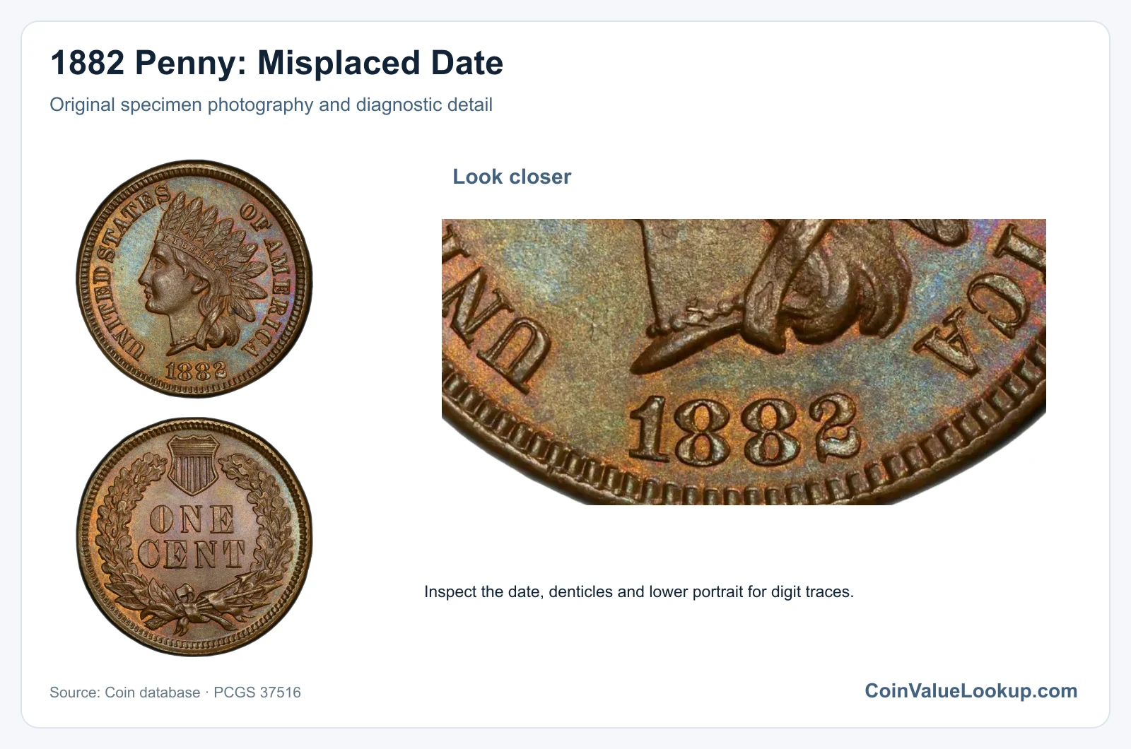 1882 Penny: Misplaced Date with diagnostic detail