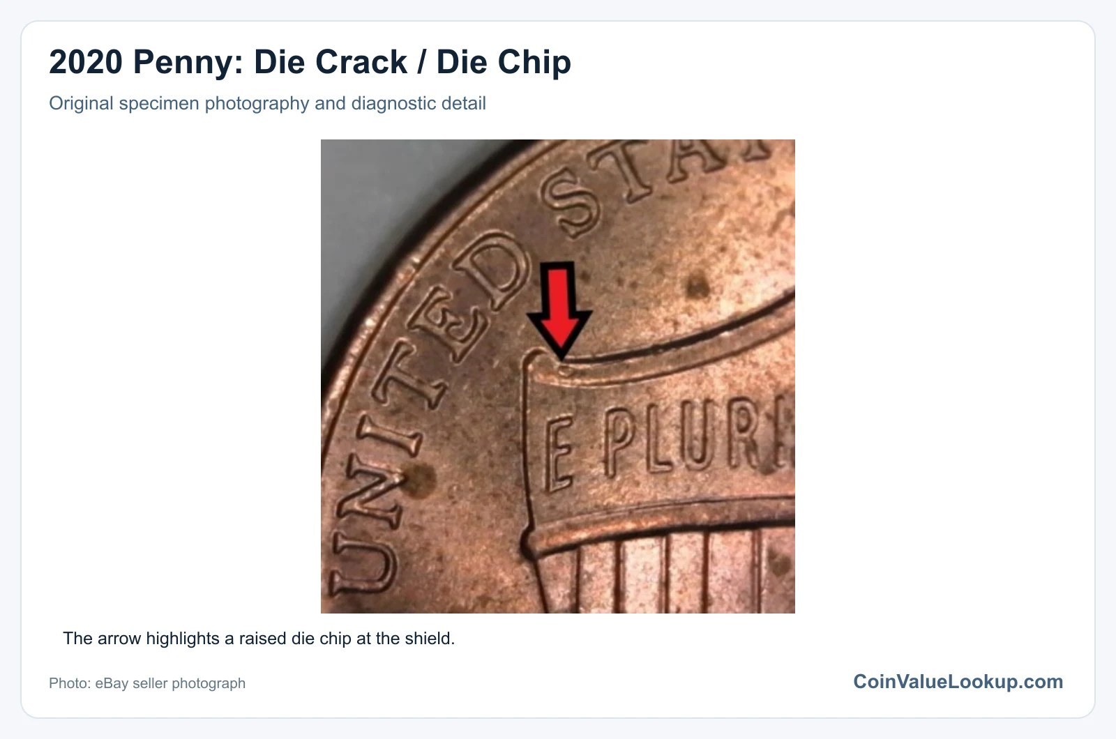 2020 Penny: Die Crack / Die Chip with diagnostic detail