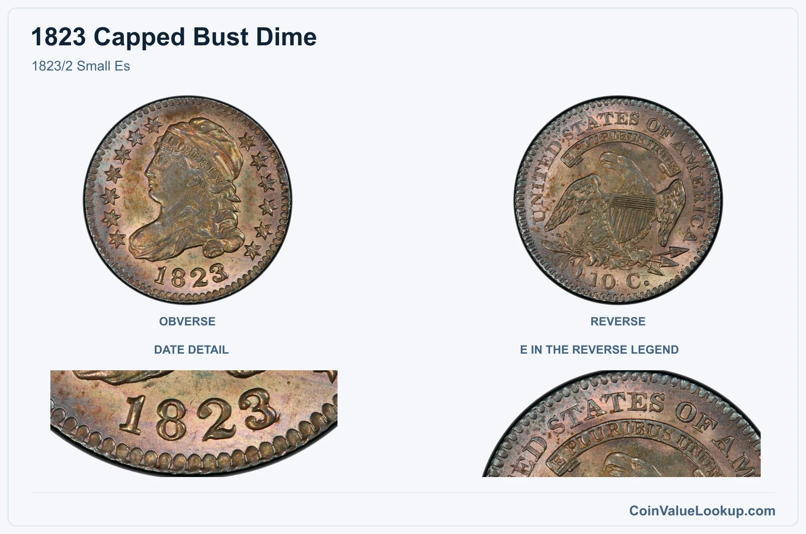 1823/2 Small Es with enlarged e in the reverse legend