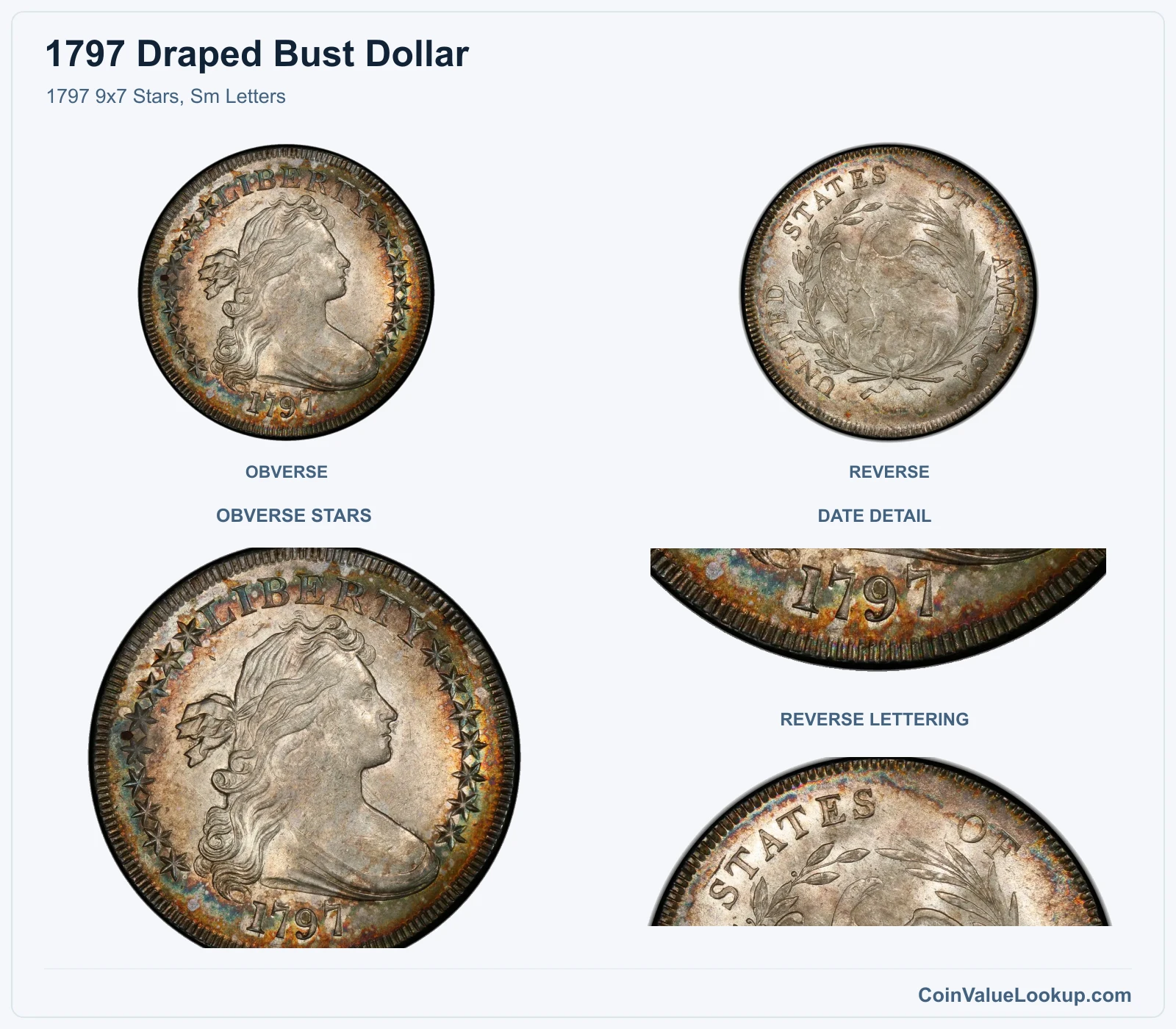 1797 9x7 Stars, Sm Letters with obverse stars and date details