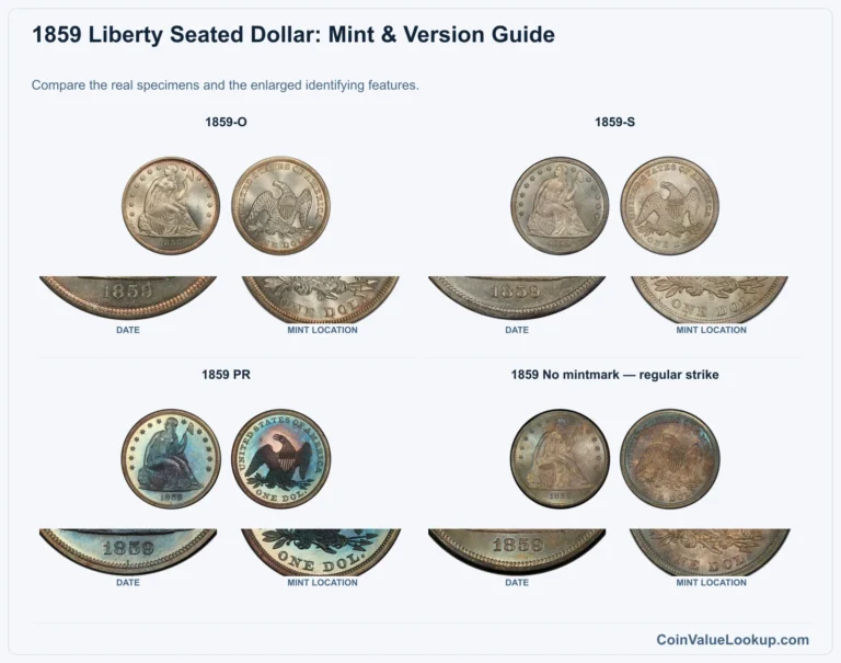 1859 Liberty Seated Dollar Coin Value: How Much Is It Worth?