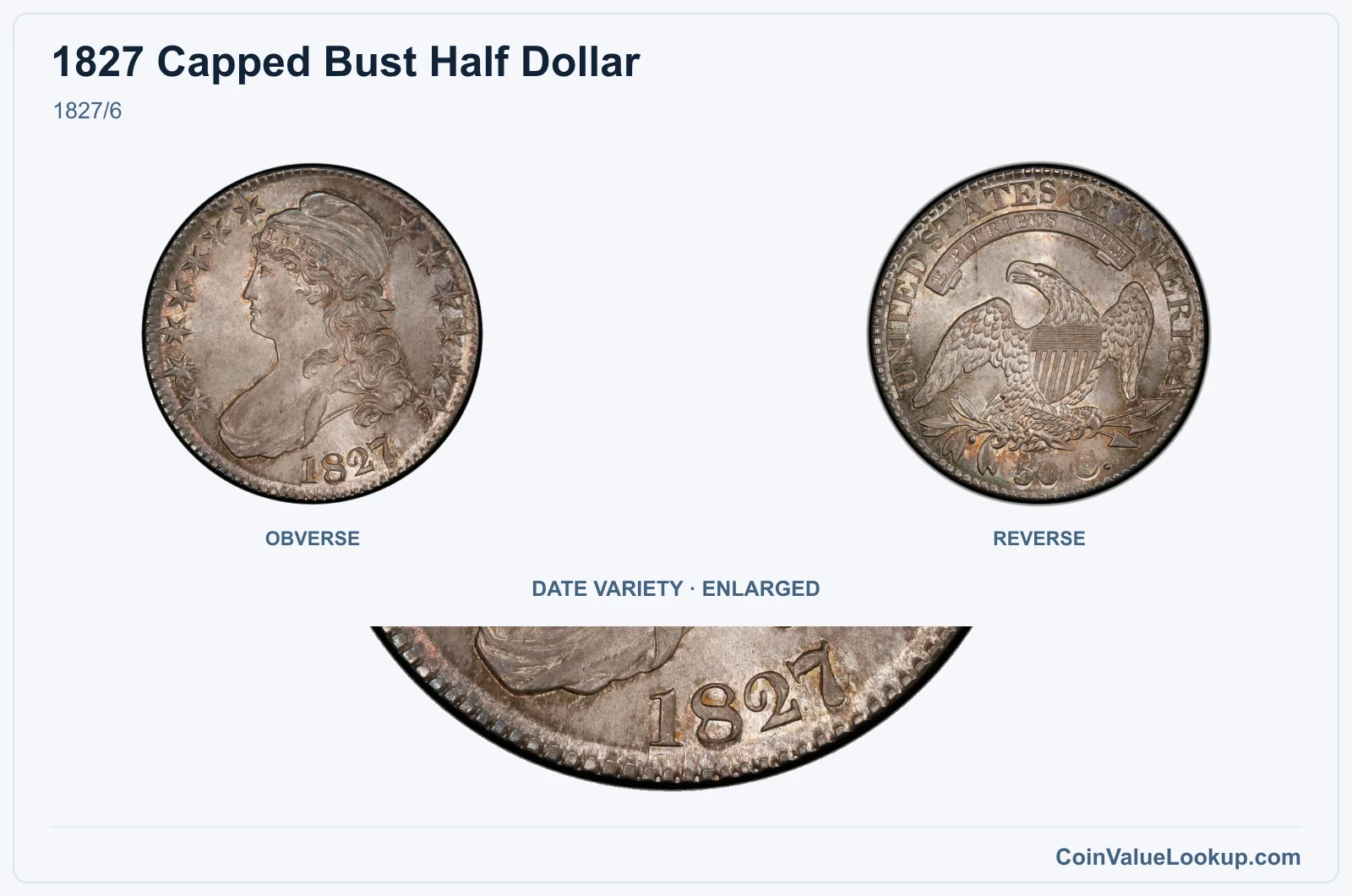 1827/6 with enlarged genuine date detail