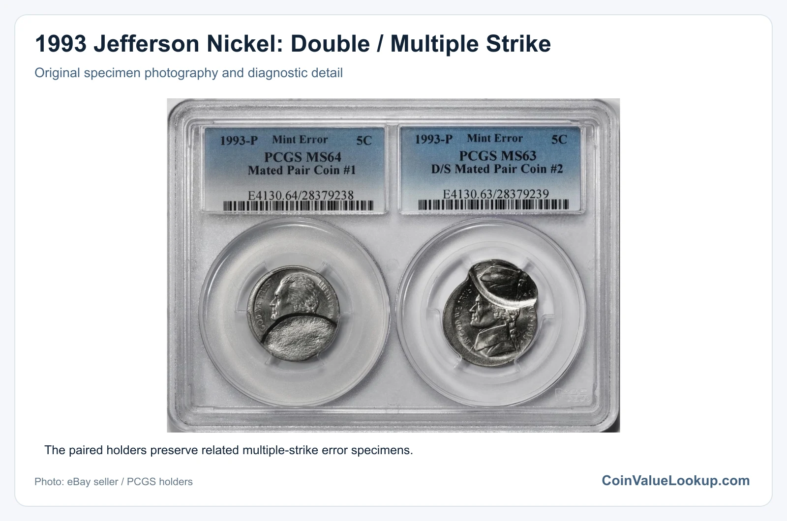 1993 Jefferson Nickel: Double / Multiple Strike with diagnostic detail