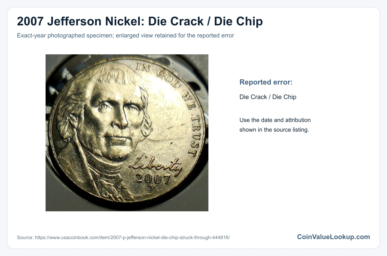 2007 Nickel Die Crack / Die Chip