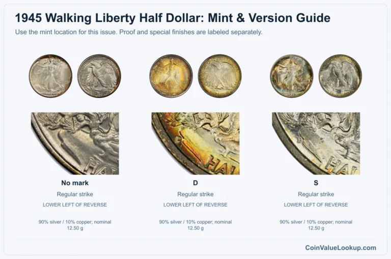 1945 Walking Liberty Half Dollar Coin Value: How Much Is It Worth?